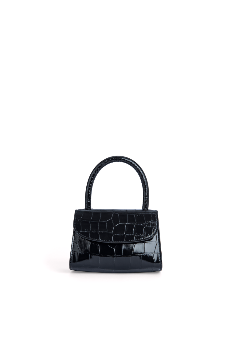 Mini Black Croco Embossed Leather - BY FAR