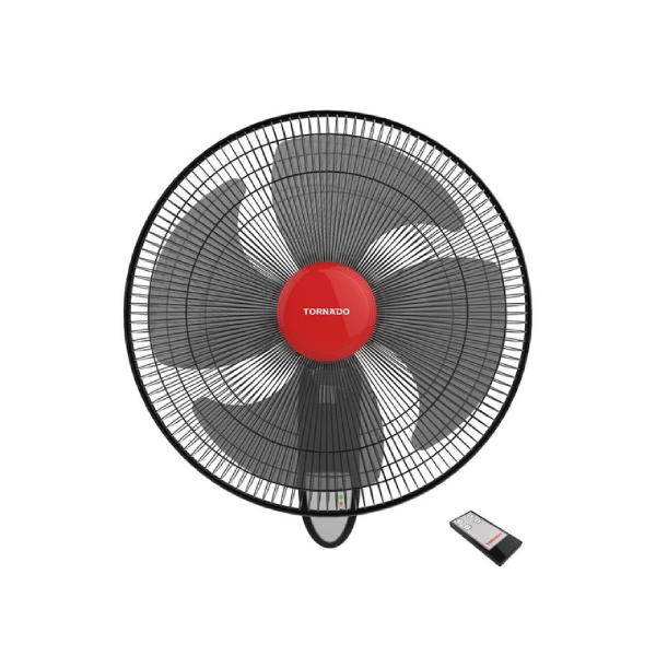 TORNADO Wall Fan 16 Inch, 4 Blades, Remote, Black EPS-16R