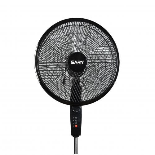 SARY Stand Fan, 18inch, Black, 5 Fins, Timer