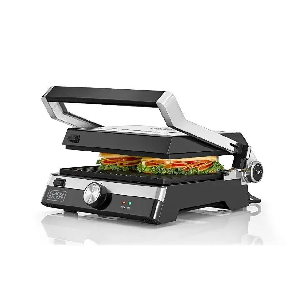 Grill, Family Health Grill, 2000 Watts, Black/Silver