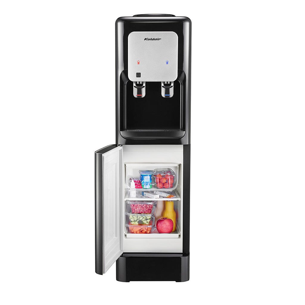 Hot & Cold Water Dispenser with Refrigerator, Black