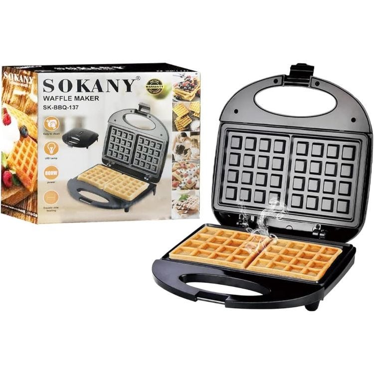 Sokany Waffle Maker BBQ Grilling Machine, Cool Touch Handle