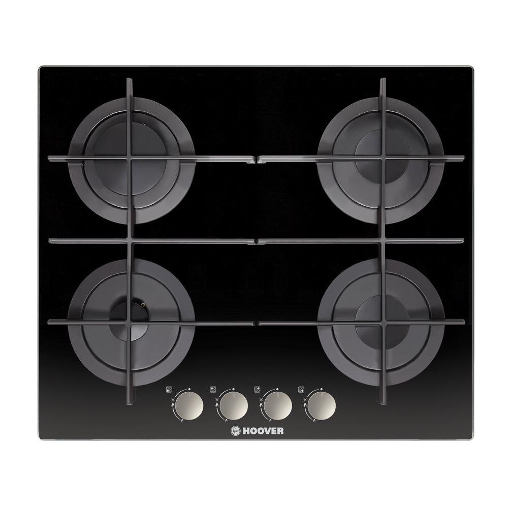 HOOVER Built-In Hob 60 x 60, 4 Gas Burners, Glass Black HGV6