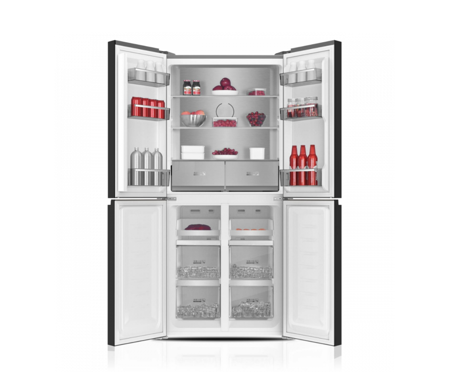 White Whale Refrigerator, 4 doors, black glass, 540 liters,