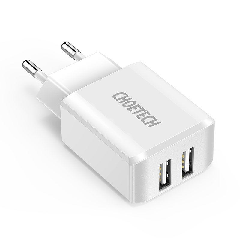 C0030EU-WH Choetech C0030 Dual USB 10W Wall Charger