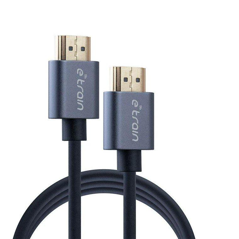 Etrain HDMI to HDMI Round Cable 4K 1.20M Gold Plated Gray Co