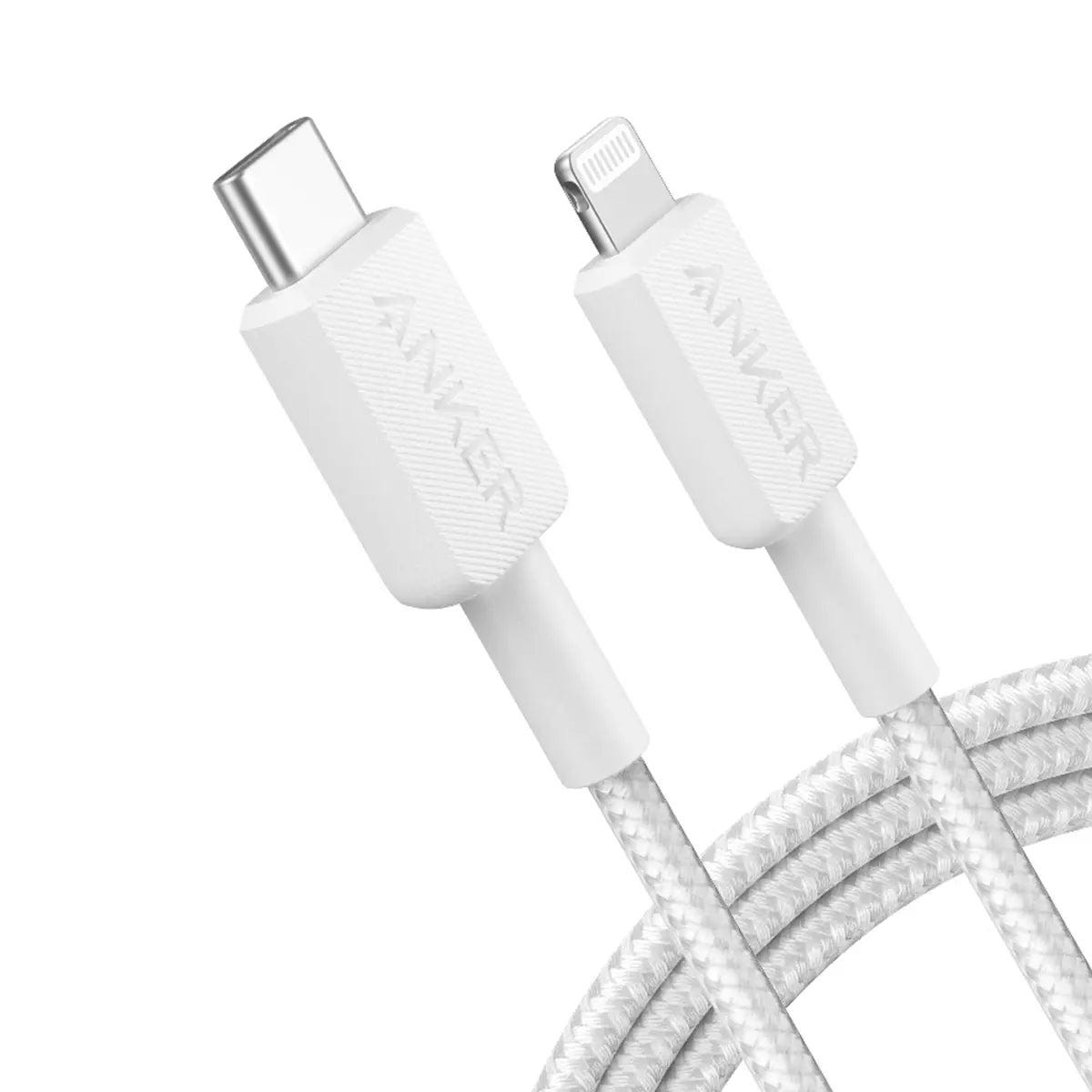 Anker 322 USB-C to Lightning Cable 6ft Braided - White