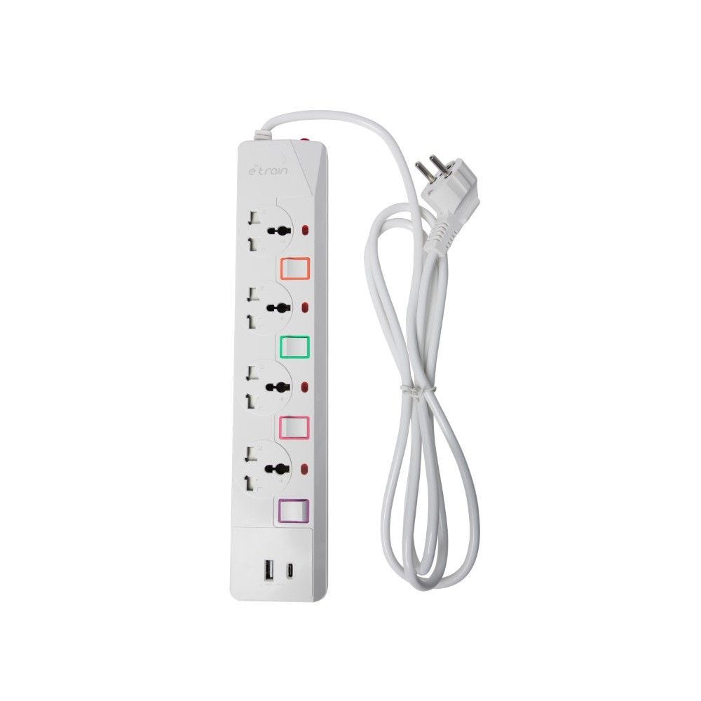 power strip 4 output type c socket