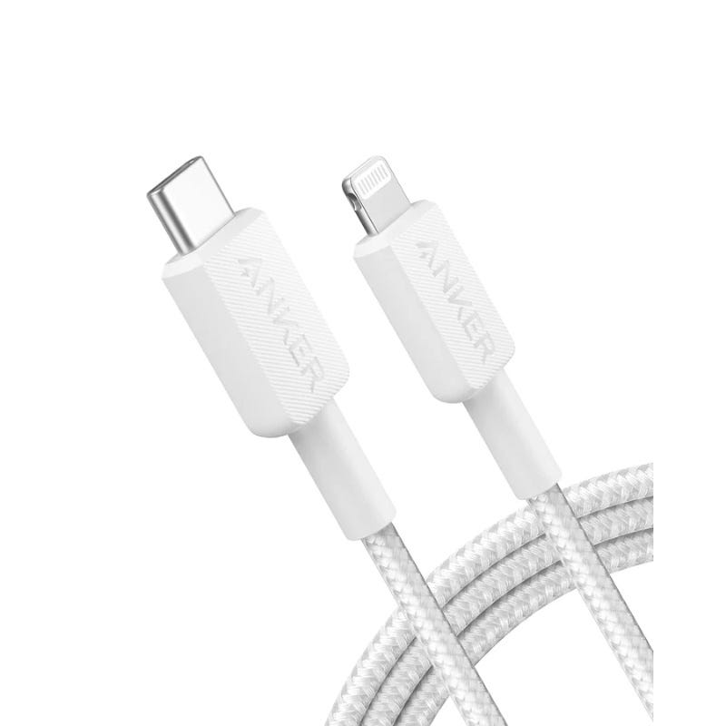 Anker322USB-CtoLightningCable3ftBraided-White