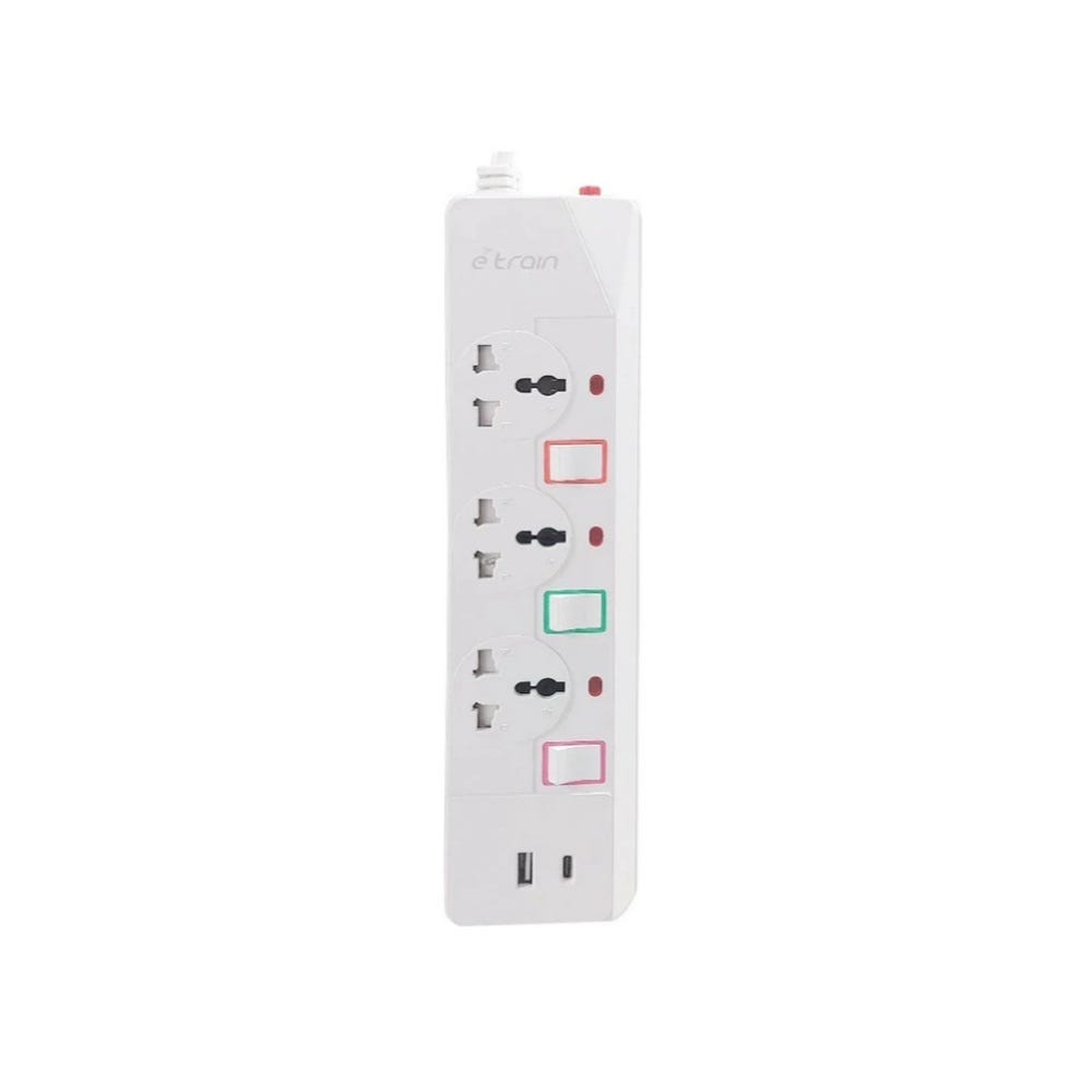 power strip 3 output type c socket