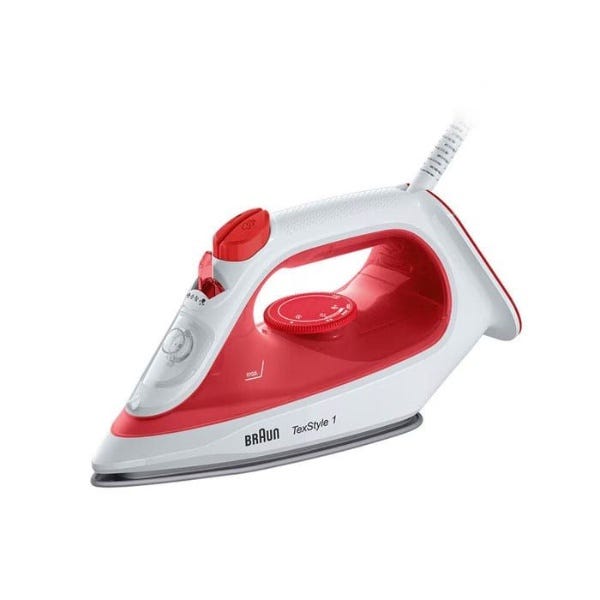 BRAUN Steam Iron SI1019RD Non Stick,1900W,Red