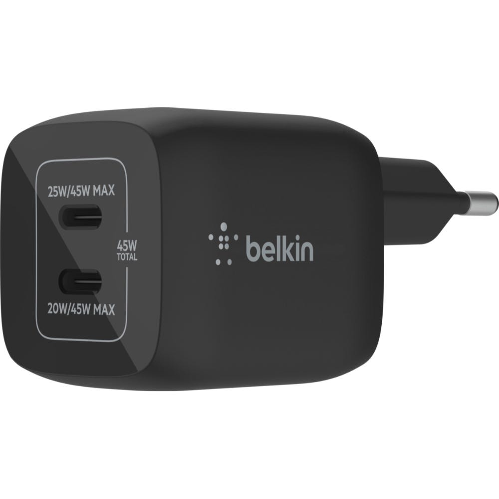 Belkin 45W DUAL USB-C GaN CHARGER - Black