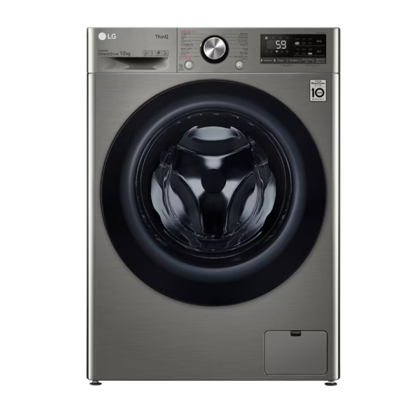LG Washing Machine 10 KG Inverter Direct Drive Steam Silver
