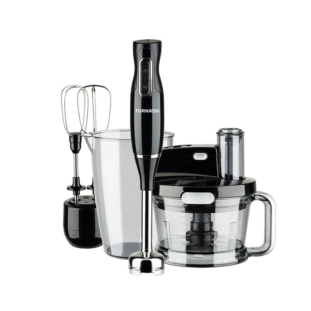 Tornado 1000 Watt Hand Blender, Food Processor, Beater, Blac