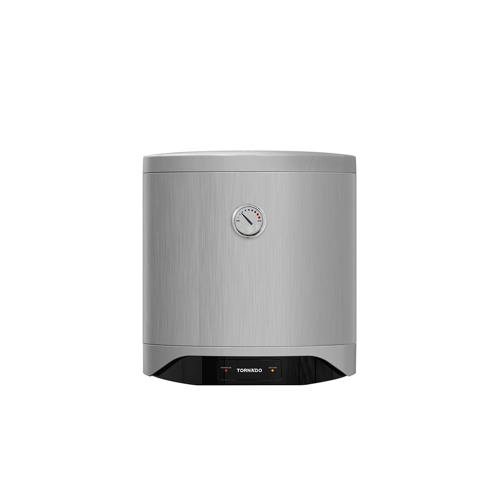 TORNADO Electric Water Heater 40 L , Enamel, LED lamp, Silve