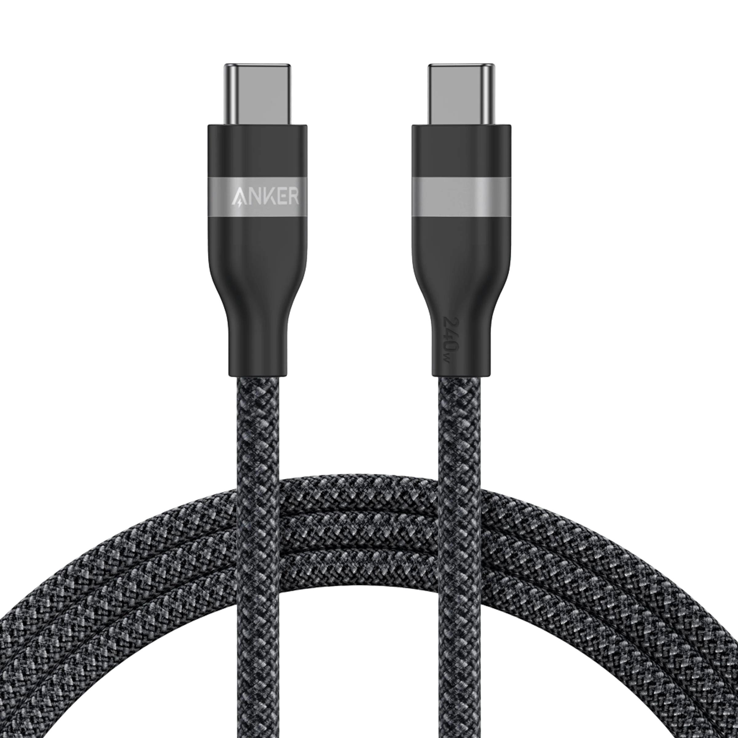 Anker USB-C to USB-C Cable 6 ft, 240W, Upcycled- -BLACK
