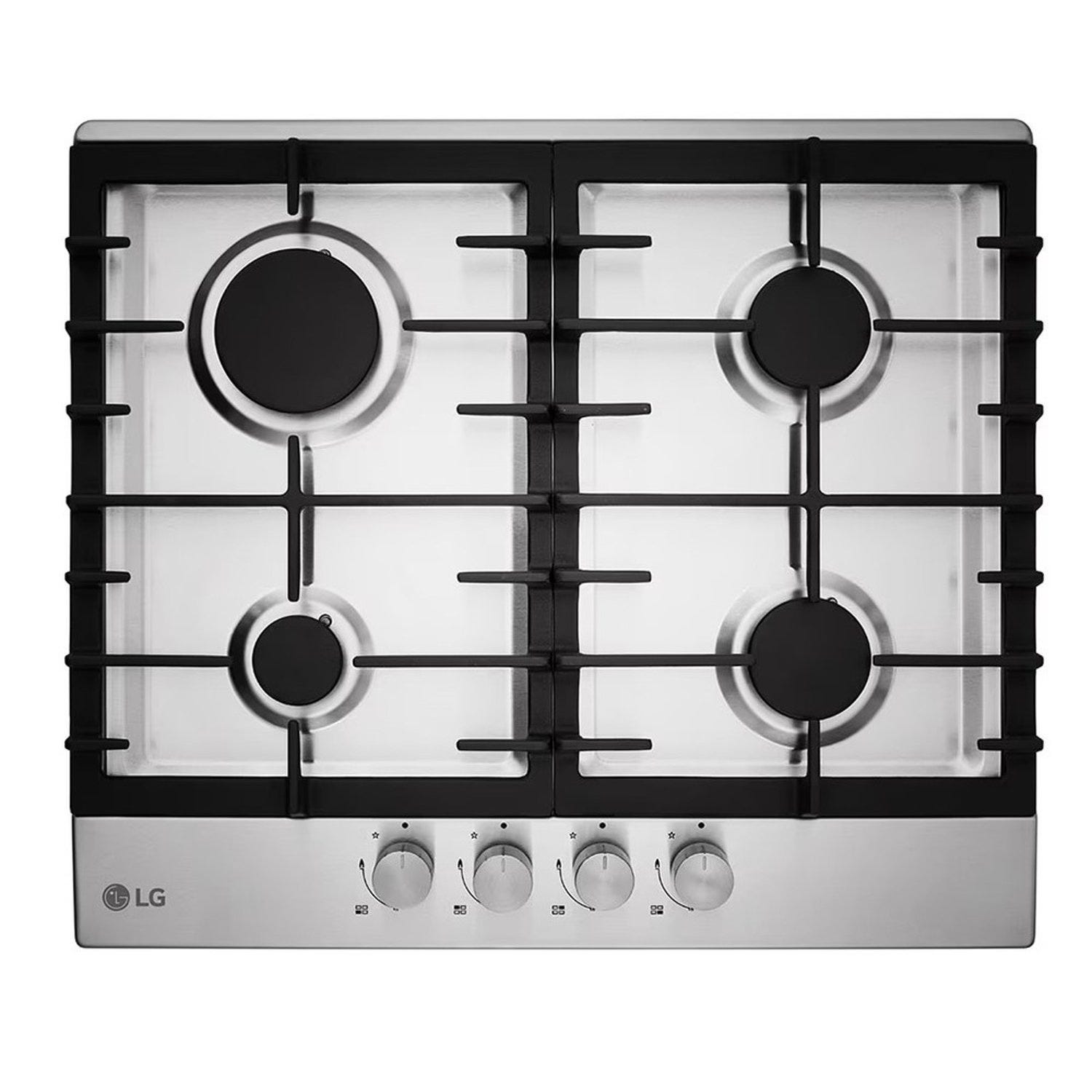LG Built-in Gas Hob, 60CM, 4 Burners, Silver - HU641BBG.CSTZ