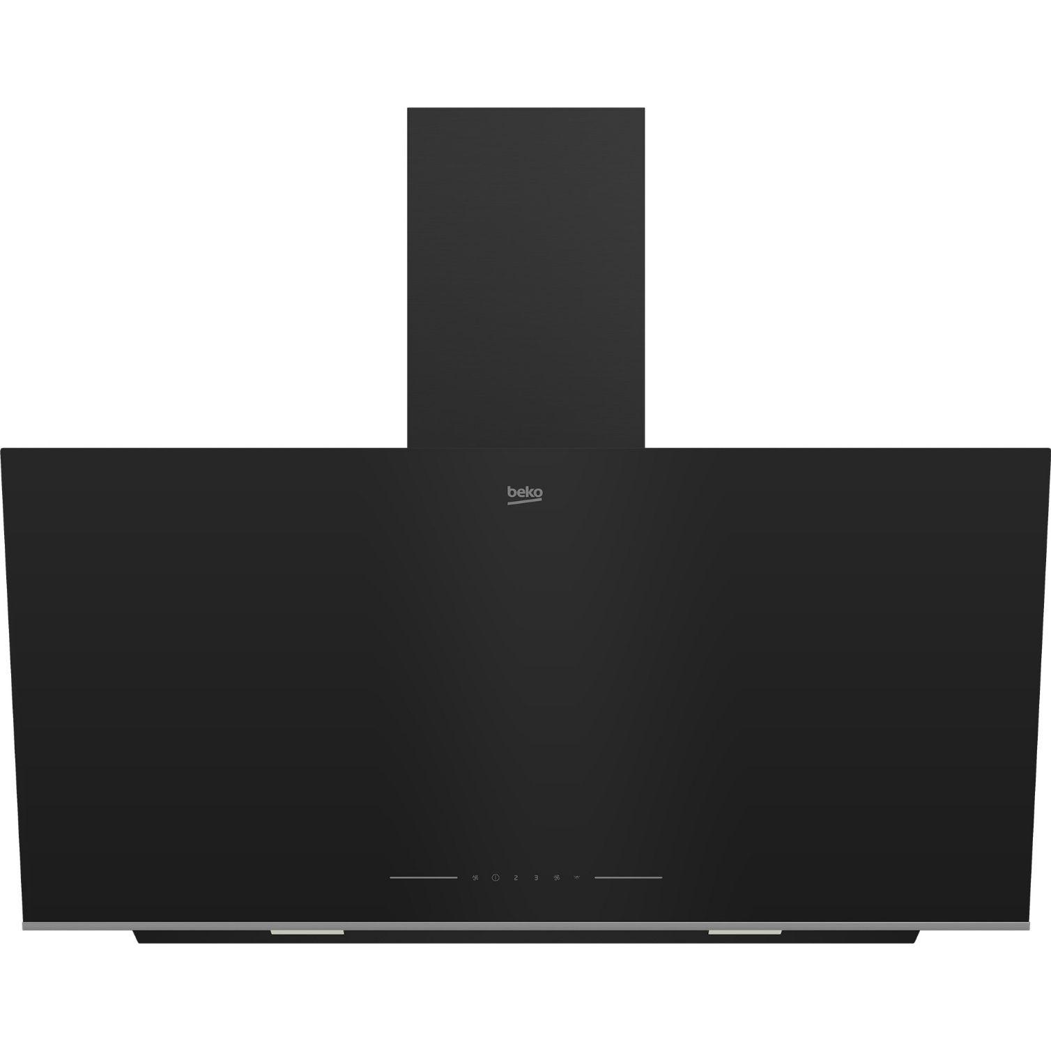 Beko Built-in Kitchen Hood 90 cm - black glass chimney -or