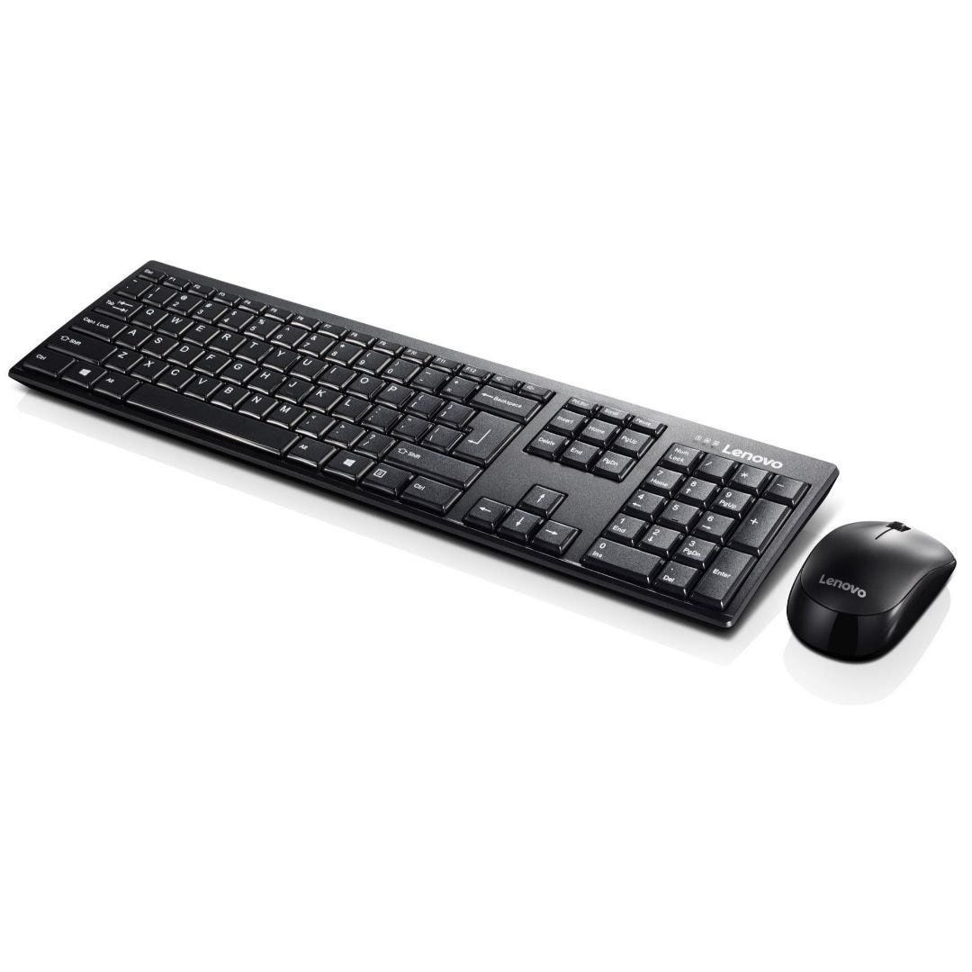 Lenovo 100 Wireless Combo Keyboard & Mouse - Arabic - Black-