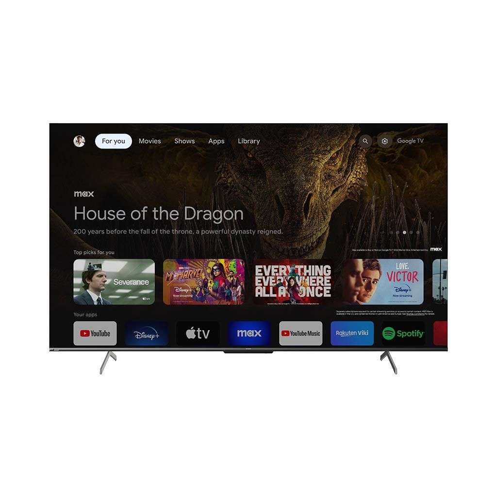 SHARP 4K Smart Deep Chroma Frameless TV 75 Inch Built-In Rec