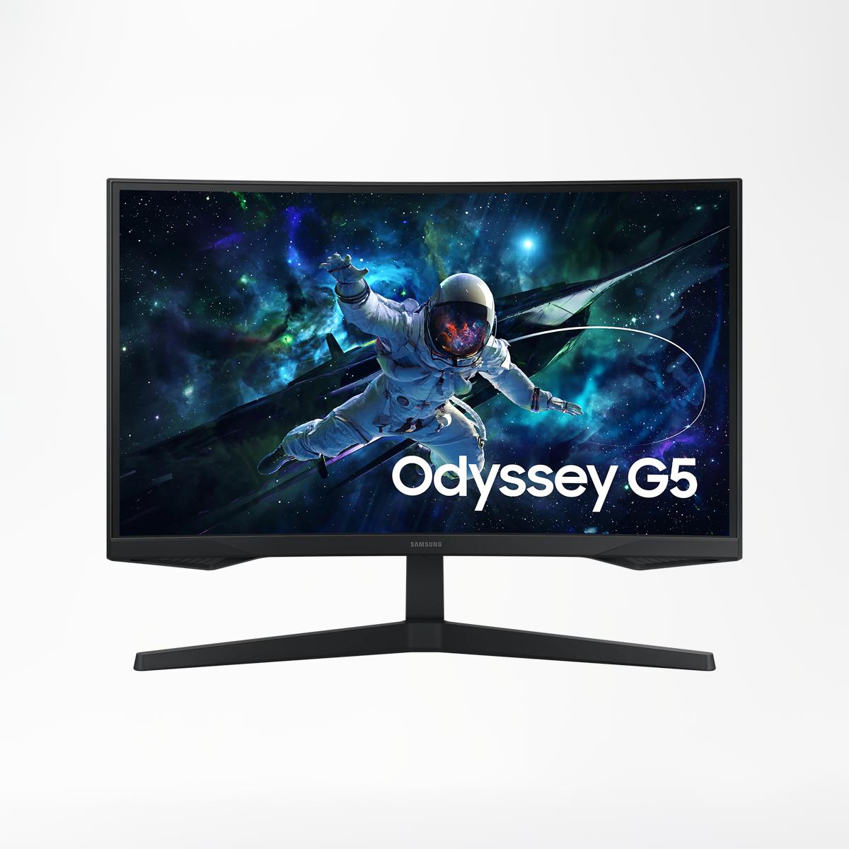 Samsung 27" Odyssey G55C QHD 2K Curved Gaming Monitor, HRDR