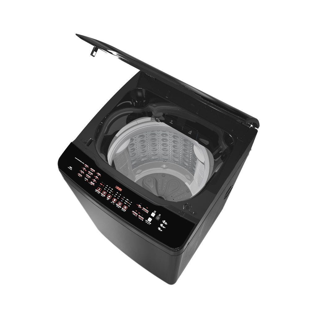 Sharp Washing Machine, Top Load, 15 kg, Black Inverter Hydra
