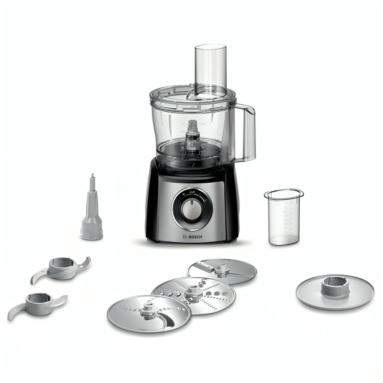 Food processor, MultiTalent 3, 800 W, Black, Brushed stainle