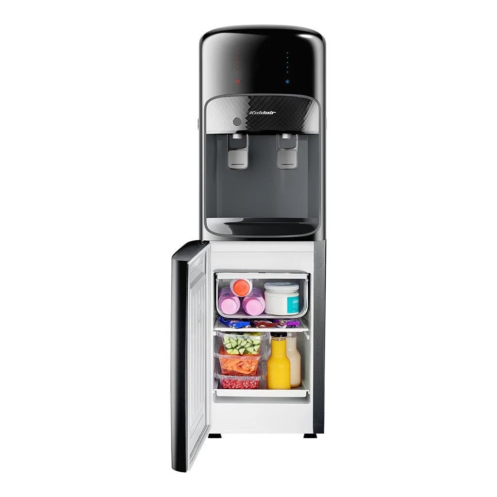 Hot & Cold Water Dispenser with Refrigerator, Black digital