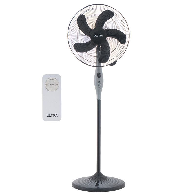 Stand Fan, 18 Inch, Black and Grey