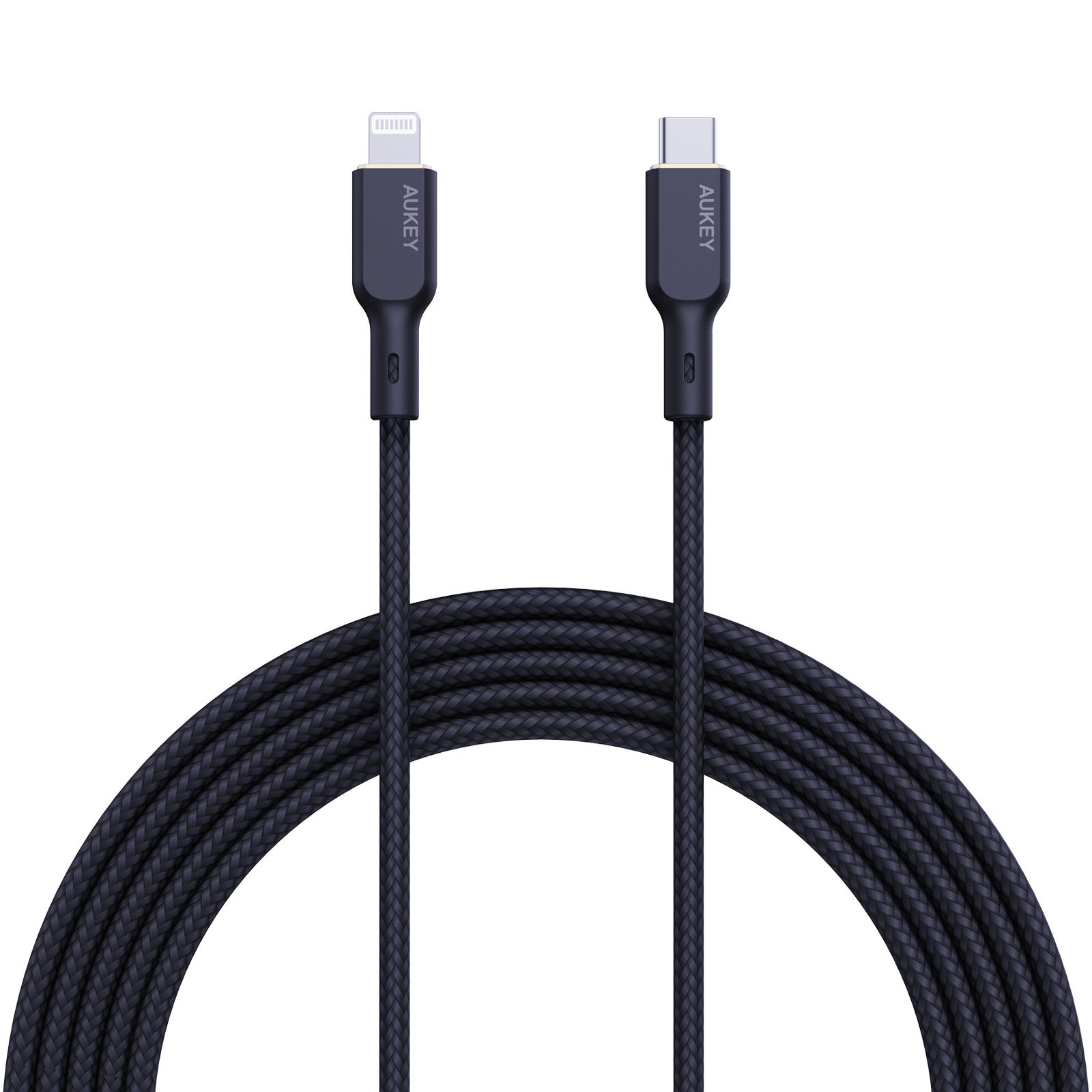 AUKEY 1.8m Nylon Braided USB C to Lightning Cable CB-NCL2-BK