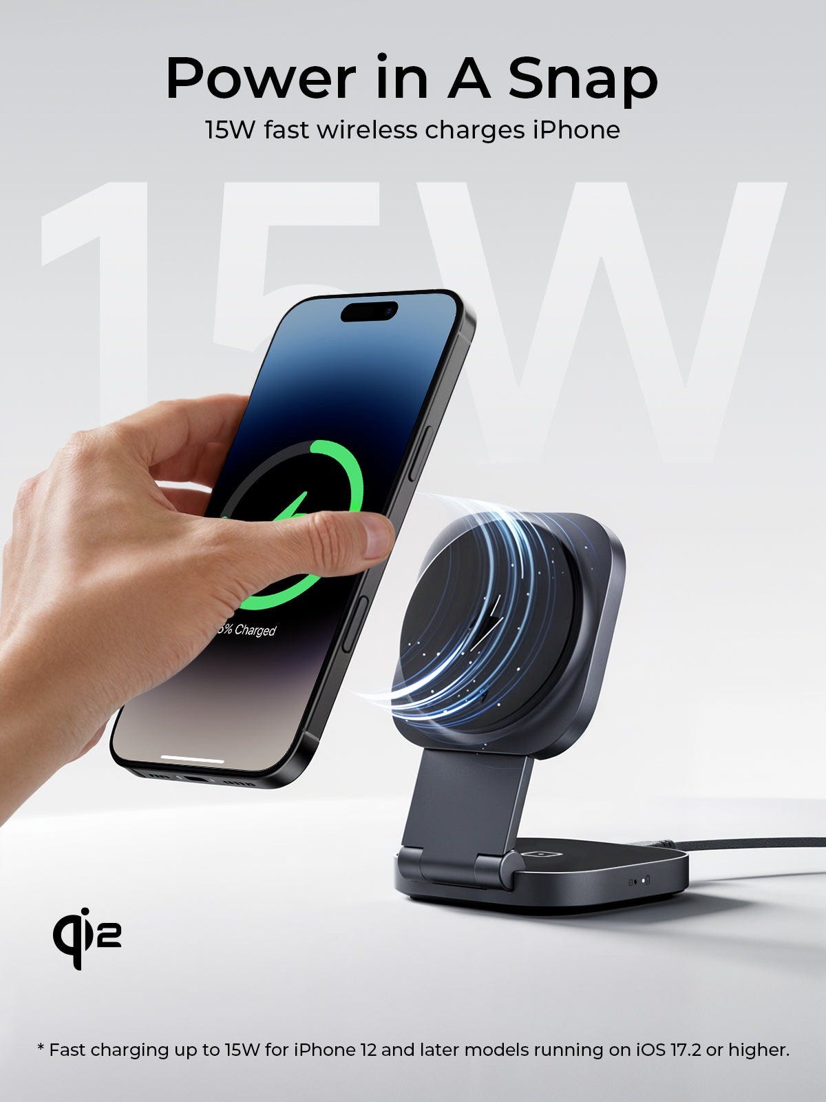 AUKEY 15W Foldable 2-in-1 Magnetic Wireless Charger LC-MC211