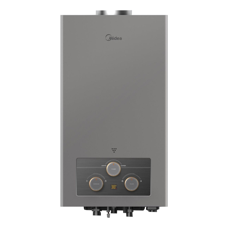 Midea Gas Water Heater, 10 Liters, Grey