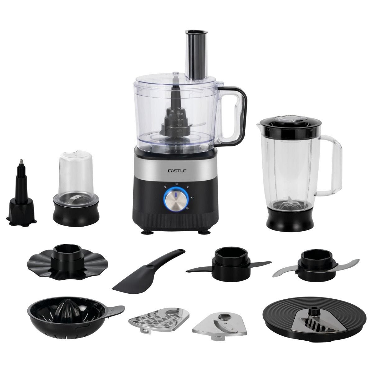 Food Processor, 1000 Watt, 1.5 Liter Bowl,- Black Silver