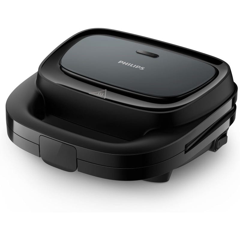 Sandwich Maker - 750W, Nonstick Plates, On/Off Switch, Black