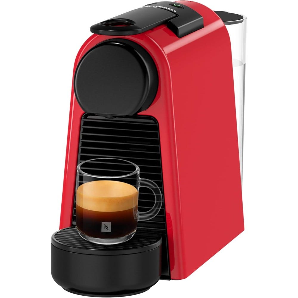 Nespresso Mini Essenza CoffeeMachine 8 Cap 0.6L 19Bar Red