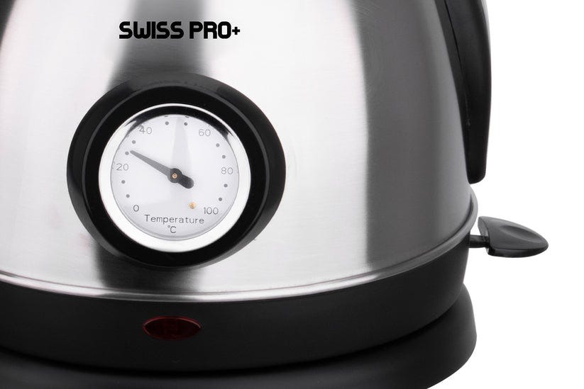 Swiss Pro Retro Kettle 1.8L - 2200W - Silver SP-WK2200BS