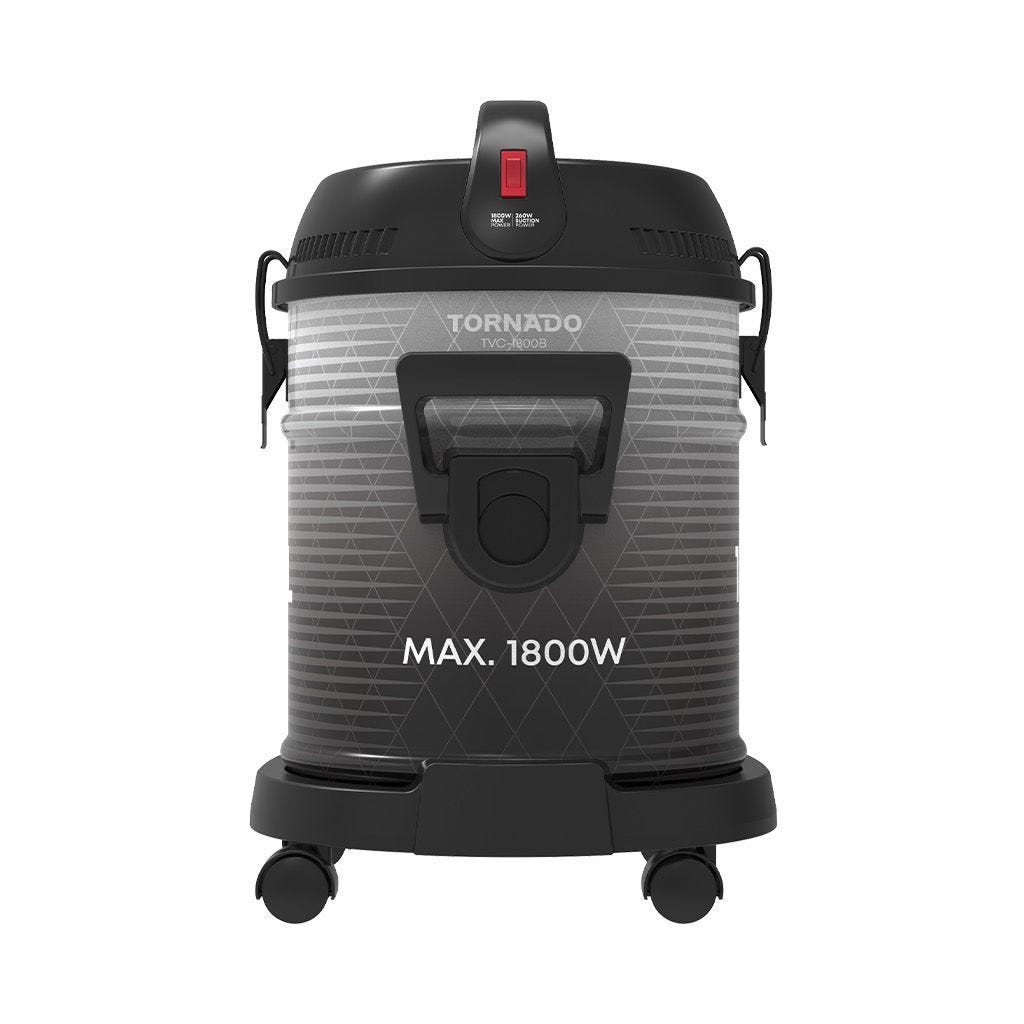 TORNADO Pail Can Vacuum Cleaner 1800 Watt Black