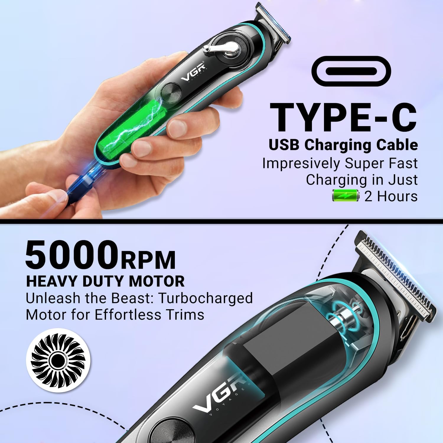 VGR V-075 Limited Edition Professional Hair Trimmer with LED