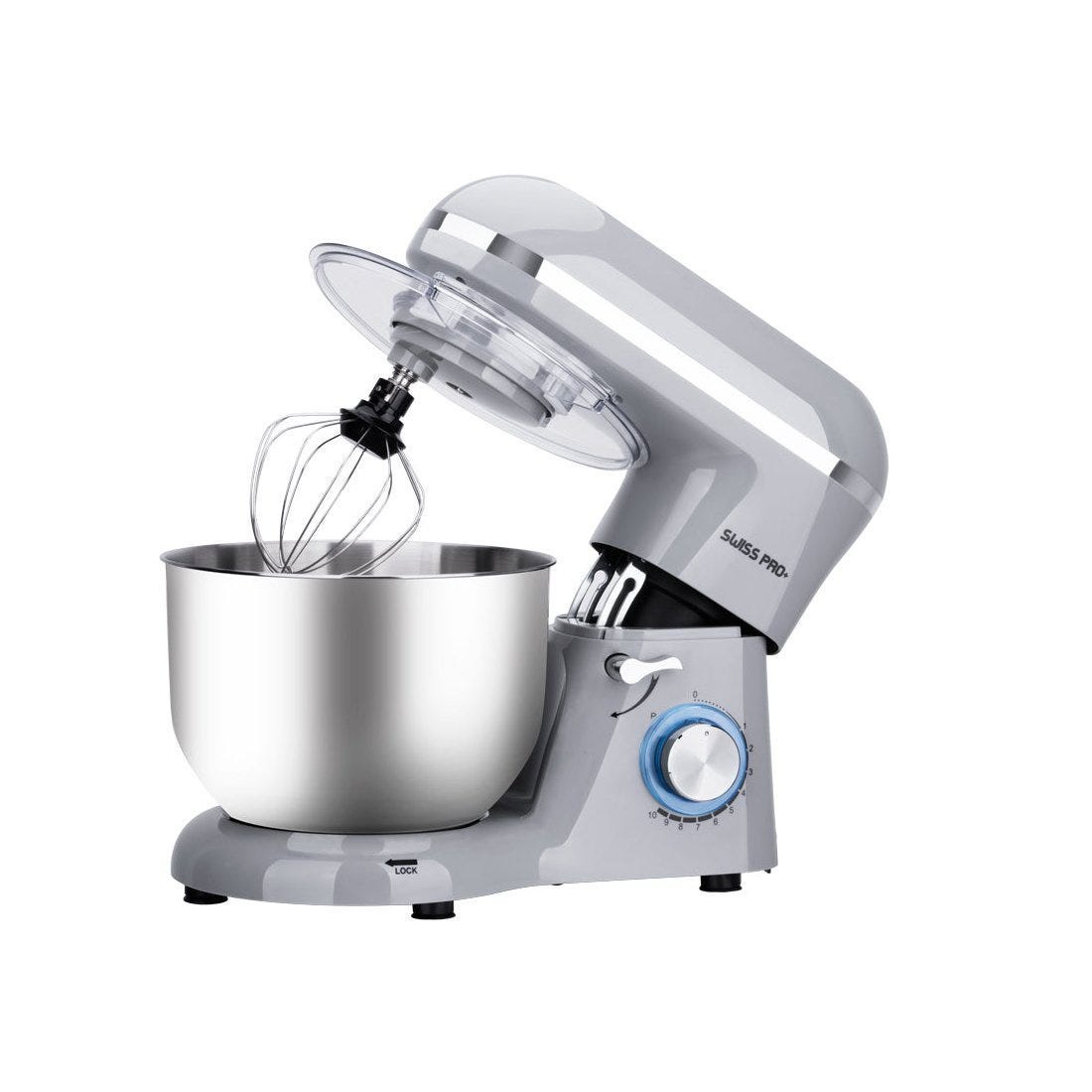 Swiss Pro Stand Mixer Stainless Steel - 6L 1500W - Silver