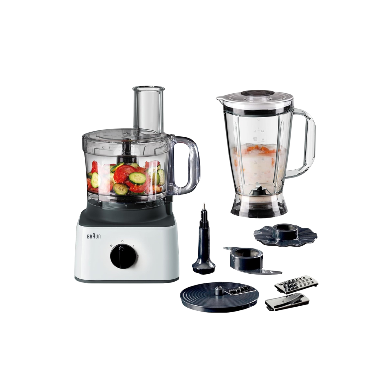 Power: 800W Capacity: 2.0L bowl with pusher and double-lock