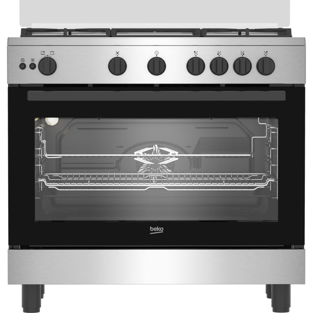 Beko Gas Cooker - 90 cm - 5 Burners Full Safety cooling fan