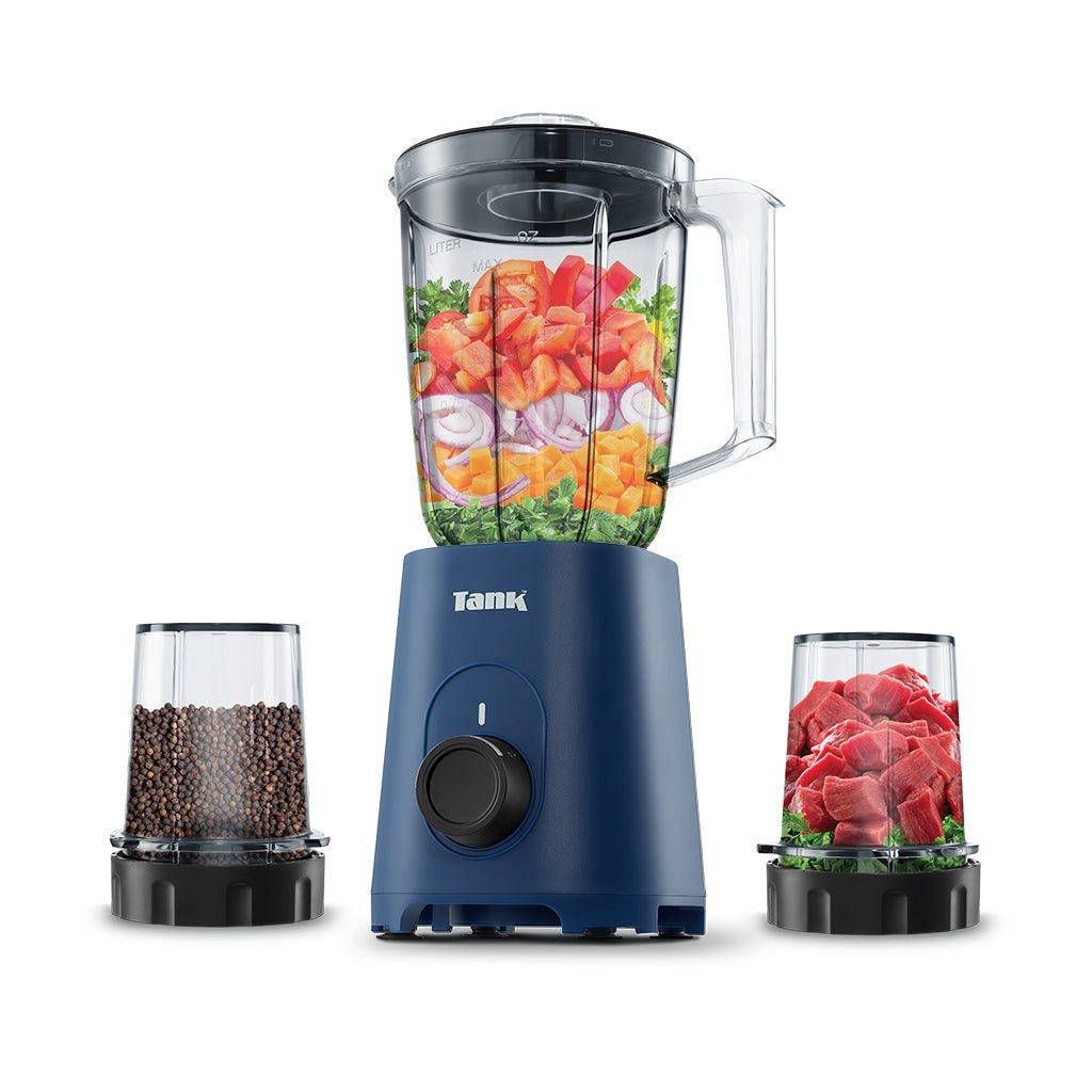 Blender 600W with 1.5L Bowl Grinder & Grater Blue Model YB-0