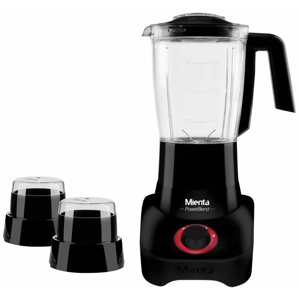Mienta 800 Watt Black Blender, 1.75L Capacity - Grinder and