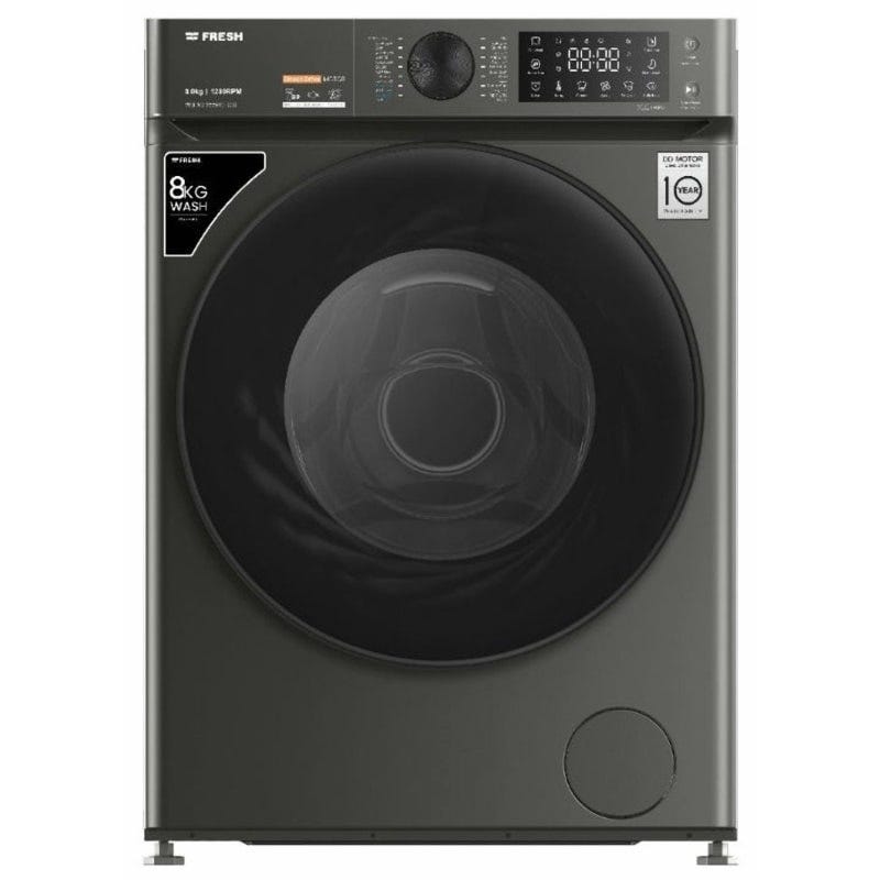 Fresh Washing Machine Front Load 8 kg ,inverter , Dark Grey