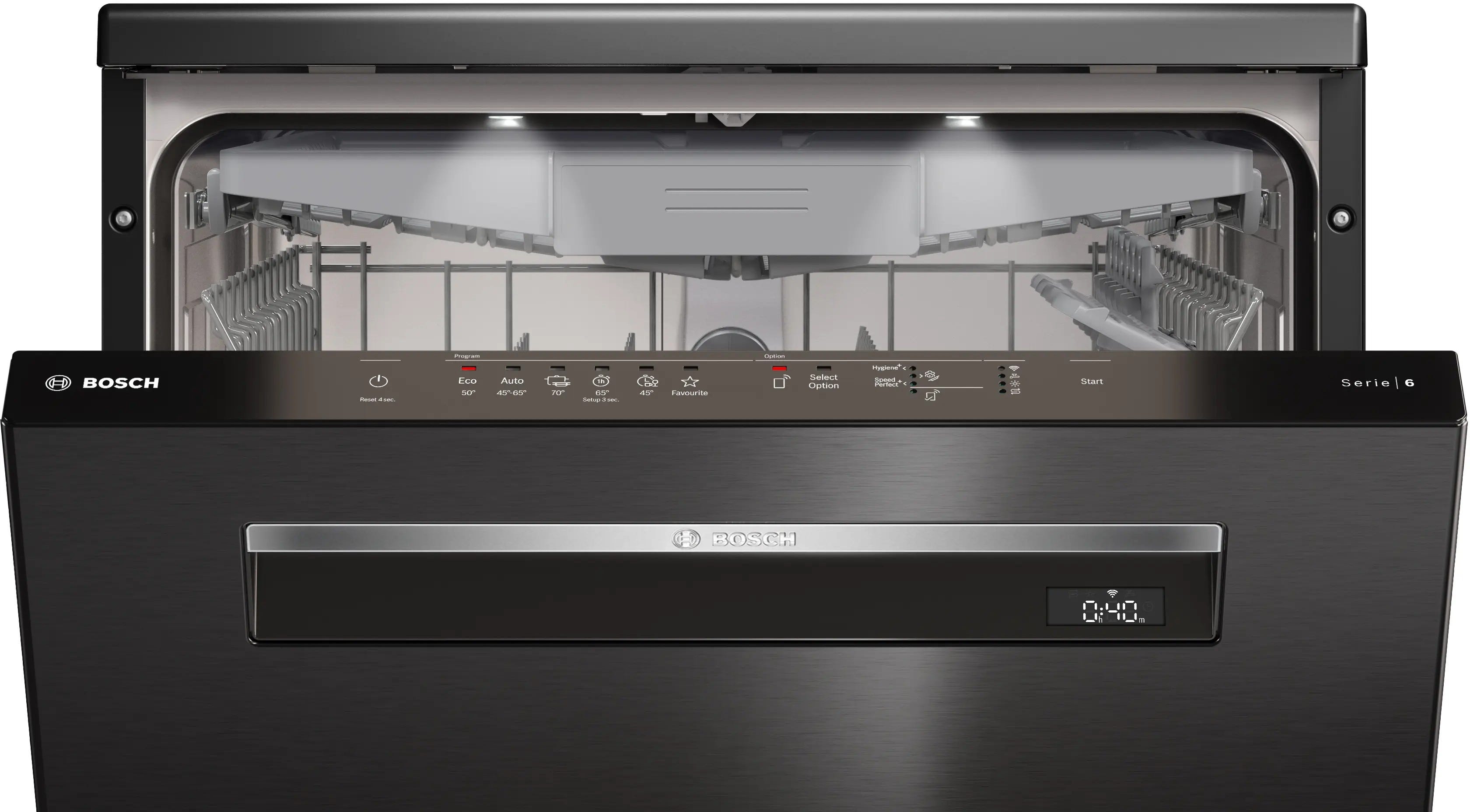 BOSCH Dishwasher 60cm Series 6, free-standing Brushed Black