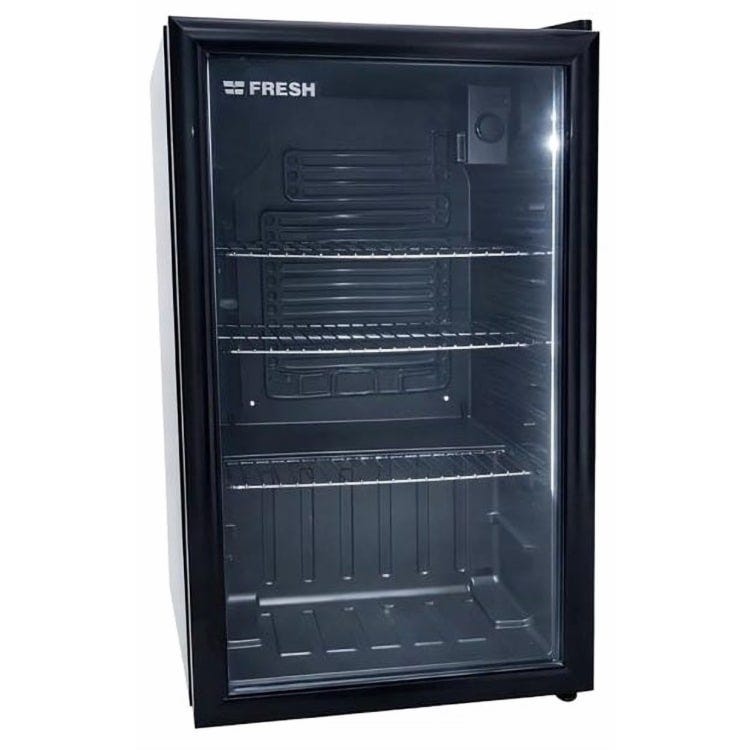 Fresh Refregerator Mini Bar 90 Liters ,FMB-140 , Glass Black