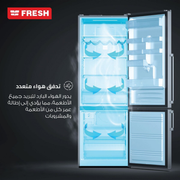 Fresh Refrigerator 369 Litre, No Frost , Black