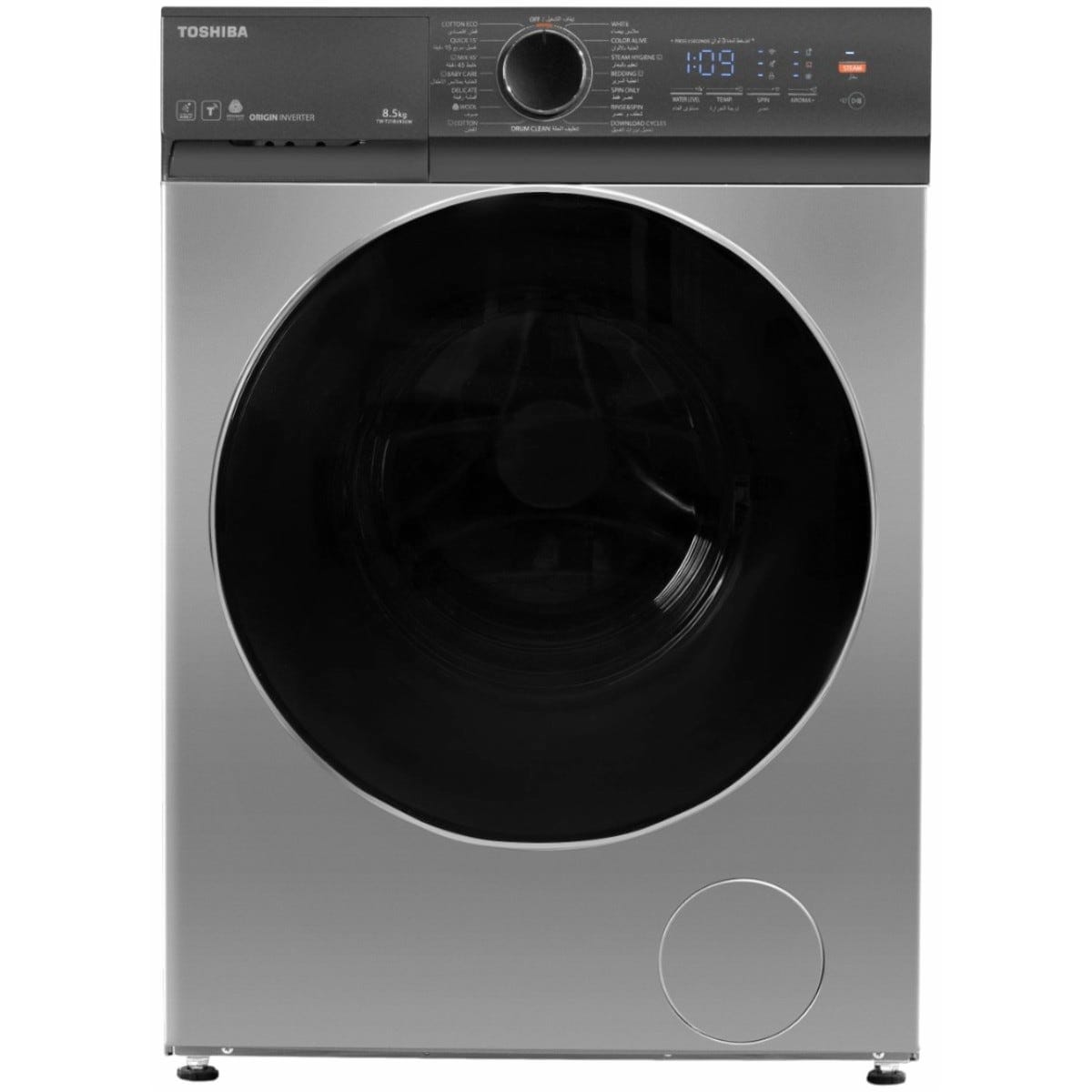 TOSHIBA Washing Machine Front Load 8.5KG Silver Inverter T21