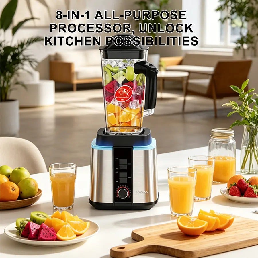 Sokany 9-in-1 Food Processor, 6000W