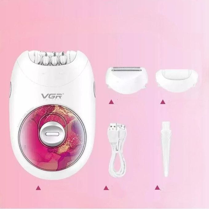 Professional Rechargeable Epilator, White Pink
